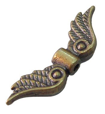 PandaHall Tibetan Style Beads, Antique Bronze Color, Lead Free & Cadmium Free, Wing, about 7mm long, 23mm wide, 3mm thick, hole: 1.5mm Alloy...