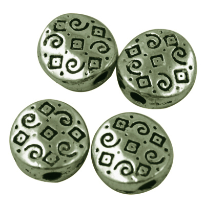 PandaHall Tibetan Style Beads, Lead Free and Nickel Free and Cadmium Free, Flat Round, Antique Bronze Color, 7x7x3mm, hole: 1.5mm Alloy Flat...