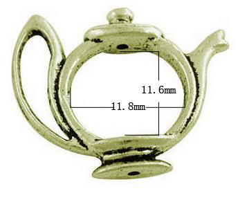 PandaHall Tibetan Style Bead Frames, Kettle, Lead Free & Nickel Free & Cadmium Free, Antique Bronze, 19.5x23.5x5mm, Hole: 1mm Alloy...