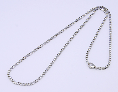 PandaHall Great Valentines Day Gift 304 Stainless Steel Box Chain Necklaces, Stainless Steel Color, 20"(50.8cm); 2mm Stainless Steel