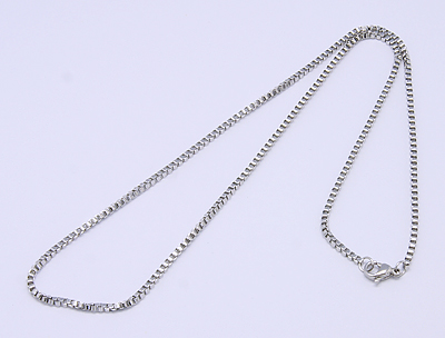 PandaHall Men's Box Chain Necklaces 304 Stainless Steel Necklaces, Stainless Steel Color, 20"(50.8cm); 2mm wide Stainless Steel