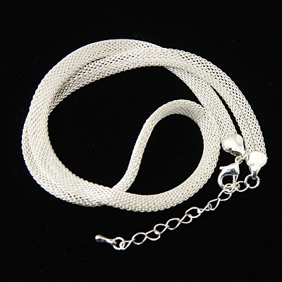 PandaHall Iron Necklace Making, Silver, 3mm thick, 18.5" long Iron Silver