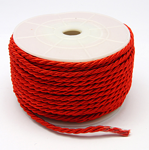 PandaHall Dacron Cord, Red, 3mm, 20yards/roll Polyester Red