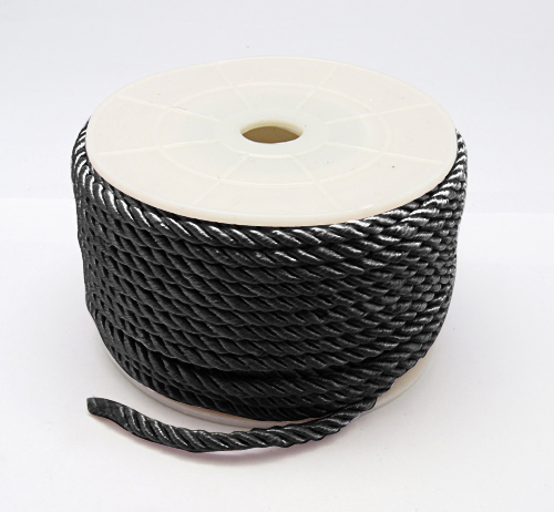 PandaHall Dacron Cord, Black, 3mm, 20yards/roll Polyester Black