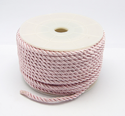 PandaHall Dacron Cord, Pink, 3mm, 20yards/roll Polyester Pink
