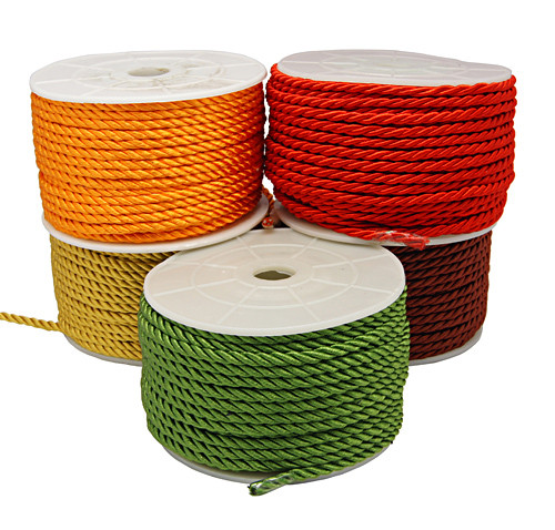 PandaHall Dacron Cord, Mixed Color, 4mm, 20yards/roll Polyester Multicolor