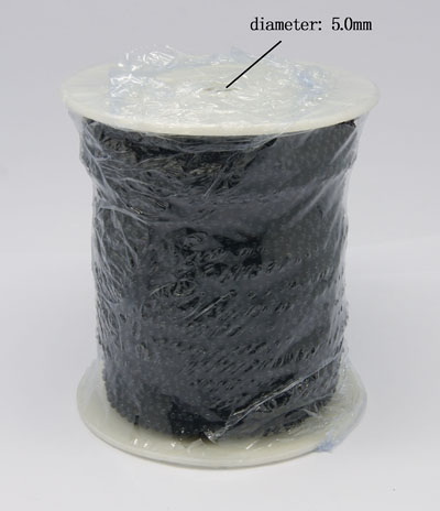PandaHall Seed Beads Cord, Glass, Black, Size: about 5mm thick; about 20m/roll Seed Beads Black