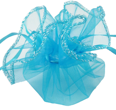 PandaHall Organza Bags, SkyBlue, about 26.2cm in diameter Organza Round Blue