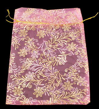 PandaHall Organza Bags, Mother's Day Jewelry Bags, Pink, about 9cm long, 7cm wide Organza Rectangle Pink