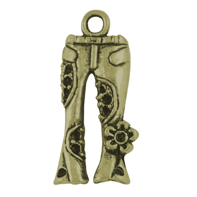 PandaHall Alloy Pendants, Lead Free and Cadmium Free and Nickel Free, Trousers, Antique Bronze, 27x13x4mm, Hole: 3mm Alloy Clothes