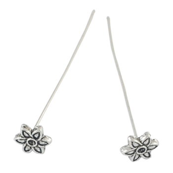 PandaHall Alloy Fancy Pins, Lead Free and Cadmium Free and Nickel Free, Antique Silver, 54x9x1mm Alloy