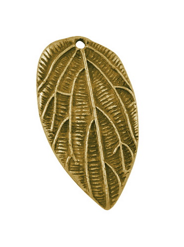 PandaHall Alloy Pendants, Lead Free and Cadmium Free, Leaf, Antique Bronze, 38x21x2mm, Hole: 1.5mm Alloy Leaf