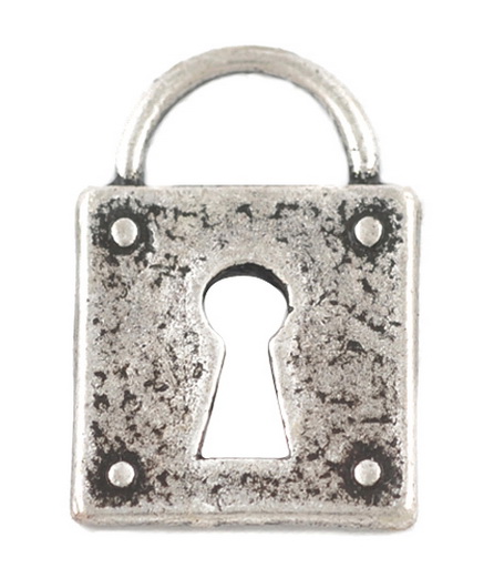 PandaHall Metal Alloy Pendants, Lock, Platinum, Lead Free and Cadmium Free and Nickel Free, 15x11x1mm, Hole: 5mm Alloy Lock