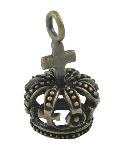 PandaHall Alloy Pendants, Nickel Free, Crown & Cross, Antique Bronze Color, Size: about 20mm long, 10mm wide, 10mm thick, hole: 2mm Alloy...