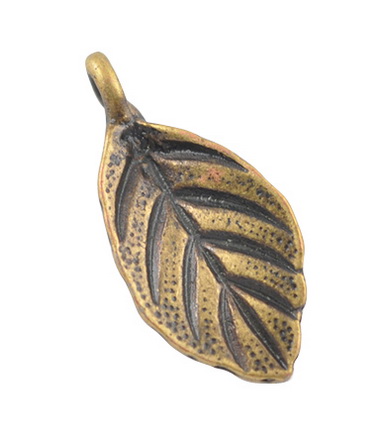 PandaHall Tibetan Style Pendants, Leaf, Nickel Free, Antique Golden, 16x8x1mm, Hole: 2mm. Alloy Leaf