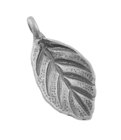 PandaHall Tibetan Style Pendants, Leaf, Nickel Free, Antique Silver, 16x8x1mm, Hole: 2mm. Alloy Leaf
