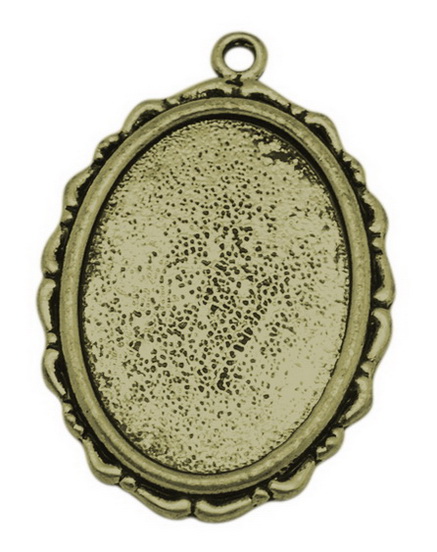 PandaHall Metal Alloy Pendant Cabochon Settings, DIY Findings for Jewelry Making, Oval, Antique Bronze, Nickel Free, 36x25x2mm, Hole: 2mm;...