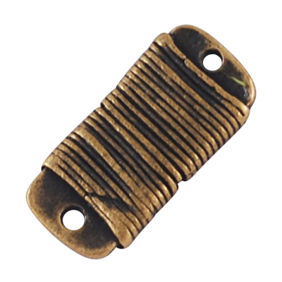 PandaHall Alloy Links, Lead Free and Nickel Free, Antique Bronze, 15x7x2mm, Hole: 1mm Alloy Rectangle