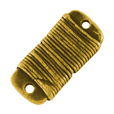 PandaHall Alloy Links, Lead Free and Nickel Free, Rectangle, Antique Golden, 15x7x2mm, Hole: 1mm Alloy Rectangle