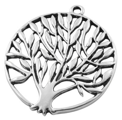 PandaHall Antique Alloy Pendants, Lead Free & Cadmium Free & Nickel Free, Antique Silver, Fashion DIY Round Pendant, Tree of Life Charm...