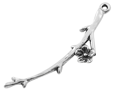 PandaHall Alloy Pendants, Lead Free and Cadmium Free and Nickel Free, Branch, Antique Silver, 47mm long, 9mm wide, 2.5mm thick, hole: 2mm...