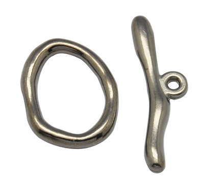 PandaHall Alloy Toggle Clasps, Nickel Free, Gunmetal, Size: Oval: about 16mm wide, 21mm long, 3mm thick, Bar: about 9mm wide, 29mm long...