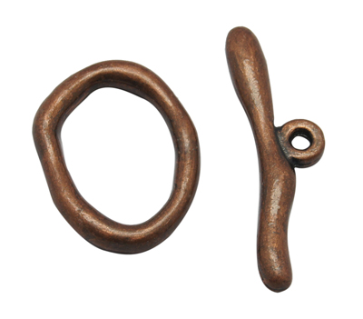 PandaHall Alloy Toggle Clasps, Nickel Free, Red Copper Color, Size: Oval: about 16mm wide, 21mm long, 3mm thick, Bar: about 9mm wide, 29mm...
