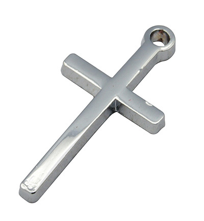 PandaHall Alloy Pendants, Cross, Platinum, 13x26x2mm, Hole: 2mm Alloy Cross