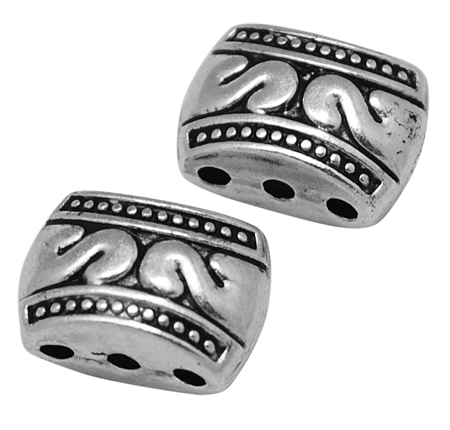 PandaHall Tibetan Style Multi-Strand Links, Lead Free and Nickel Free, Rectangle, Antique Silver Color, Size: about 12mm long, 8mm wide, 6mm...