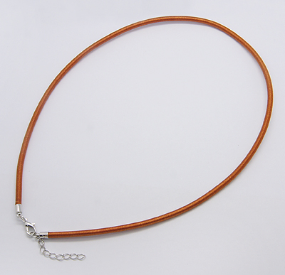 PandaHall Silk Necklace Cord, with Brass Lobster Claw Clasp and Extended Chain, Platinum, Chocolate, 17~18.5" Silk Brown