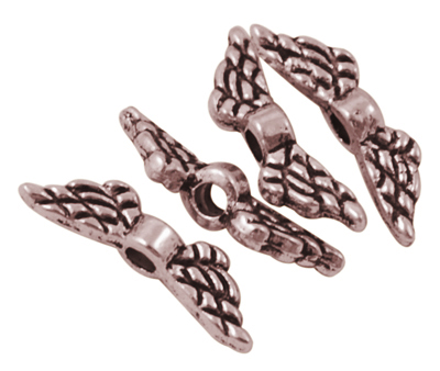 PandaHall Tibetan Style Beads, Lead Free & Nickel Free & Cadmium Free, Wing, Red Copper Color, about 12mm long, 3mm wide, 3mm thick, hole...