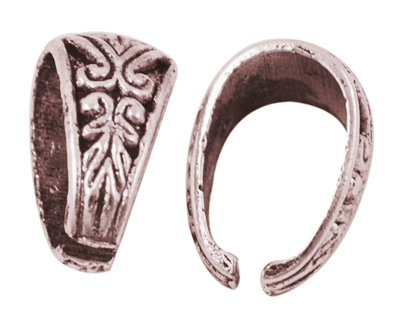 PandaHall Tibetan Style Snap on Bails, Red Copper, Lead Free and Cadmium Free and Nickel Free, 13.5x11.5x6mm, Hole: 7x11mm Alloy