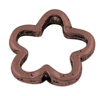 PandaHall Tibetan Style Bead Frames, Cadmium Free and Nickel Free and Lead Free, Flower, Great for Mother's Day Gifts making, Red Copper...