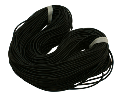 PandaHall Synthetic Rubber Cord, Black, 2mm, Hole: 0.5mm; about 590m/2000g Rubber Black