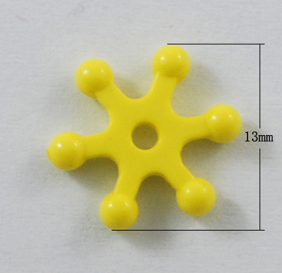 PandaHall Colorful Acrylic Beads, Flower, Yellow, 15x3mm Acrylic Flower Yellow