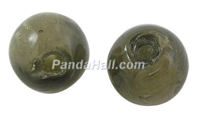 PandaHall Handmade Silver Foil Glass Beads, Round, Gray, about 8mm in diameter, hole: 1.5mm Silver Foil Round Gray