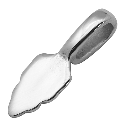 PandaHall 304 Stainless Steel Glue-on Flat Pad Pendant Bails, Stainless Steel Color, 7x21mm, Hole: 7x3mm Stainless Steel