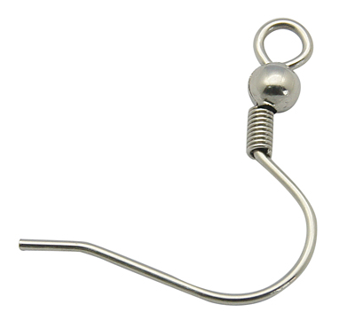 PandaHall 304 Stainless Steel Earring Hooks, Stainless Steel Color, 20x19x3mm, Hole: 2mm; Pin: 0.7mm Stainless Steel