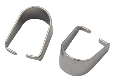 PandaHall 304 Stainless Steel Pinch Bails, Size: about 8mm wide, 10.5mm long, 0.5mm thick Stainless Steel