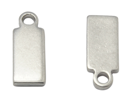 PandaHall 304 Stainless Steel Blank Stamping Tag Pendants, Rectangle, Size: about 4mm wide, 10.5mm long, 1mm thick, hole: 1mm Stainless...