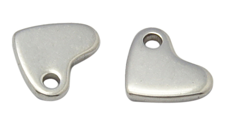 PandaHall 304 Stainless Steel Blank Stamping Tag Pendants, Heart, Size: about 5.5mm wide, 7mm long, 1mm thick, hole: 1mm Stainless Steel...