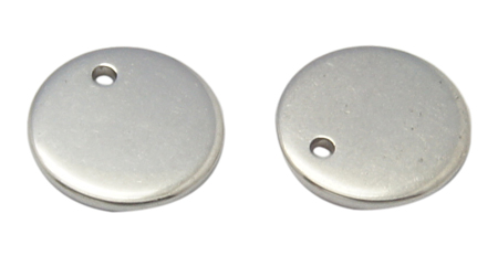 PandaHall 304 Stainless Steel Blank Stamping Tag Pendants, Flat Round, Size: about 8mm diameter, 1mm thick, hole: 0.5mm Stainless Steel Flat...
