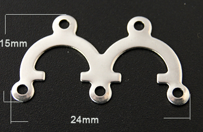 PandaHall 304 Stainless Steel Chandelier Components, 24x15x0.2mm, Hole: 1mm Stainless Steel Others