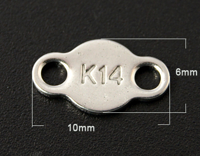 PandaHall 304 Stainless Steel Chain Tabs, 10x6mm, hole: 1.5mm Stainless Steel