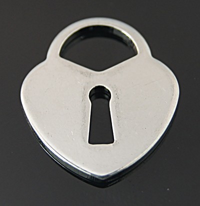 PandaHall 304 Stainless Steel Pendants, 18x15x1mm, Hole: 7mm Stainless Steel Lock