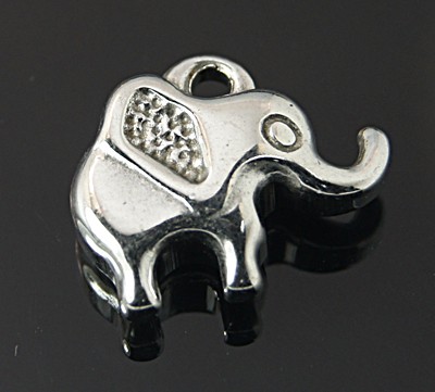 PandaHall 304 Stainless Steel Pendants, 14x12x5mm, Hole: 2mm Stainless Steel Elephant