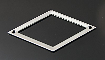 PandaHall 304 Stainless Steel Links, Rhombus, 24x13x0.5mm, Hole: 1mm Stainless Steel Rhombus