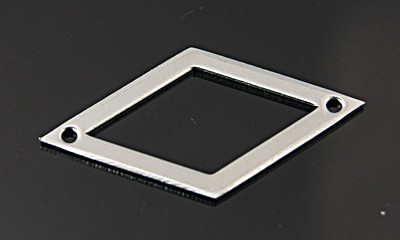 PandaHall 304 Stainless Steel Links, Rhombus, Stainless Steel Color, 33.5x18x1mm, Hole: 1mm Stainless Steel Rhombus