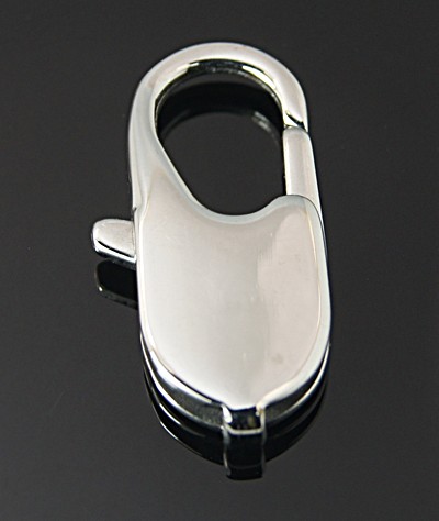 PandaHall 304 Stainless Steel Lobster Claws Key Clasps, Stainless Steel Color, 23x12x3.5mm, Hole: 9x6mm Stainless Steel Others