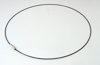 PandaHall Steel Necklace Makings, with Brass Screw Clasps, Platinum, Black, Inner Diameter: 145mm, 4x12.5mm, 1mm Steel Black